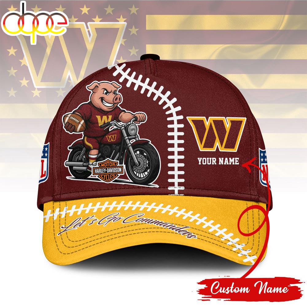 Custom Name Washington Commanders NFL Harley Davidson Classic Baseball Cap