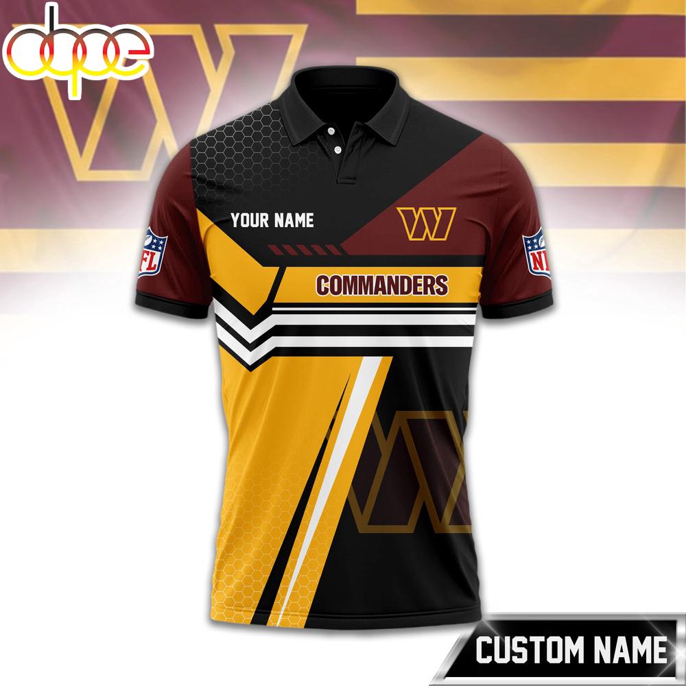 Custom Name Washington Commanders NFL Inspired 3D Polo Shirt
