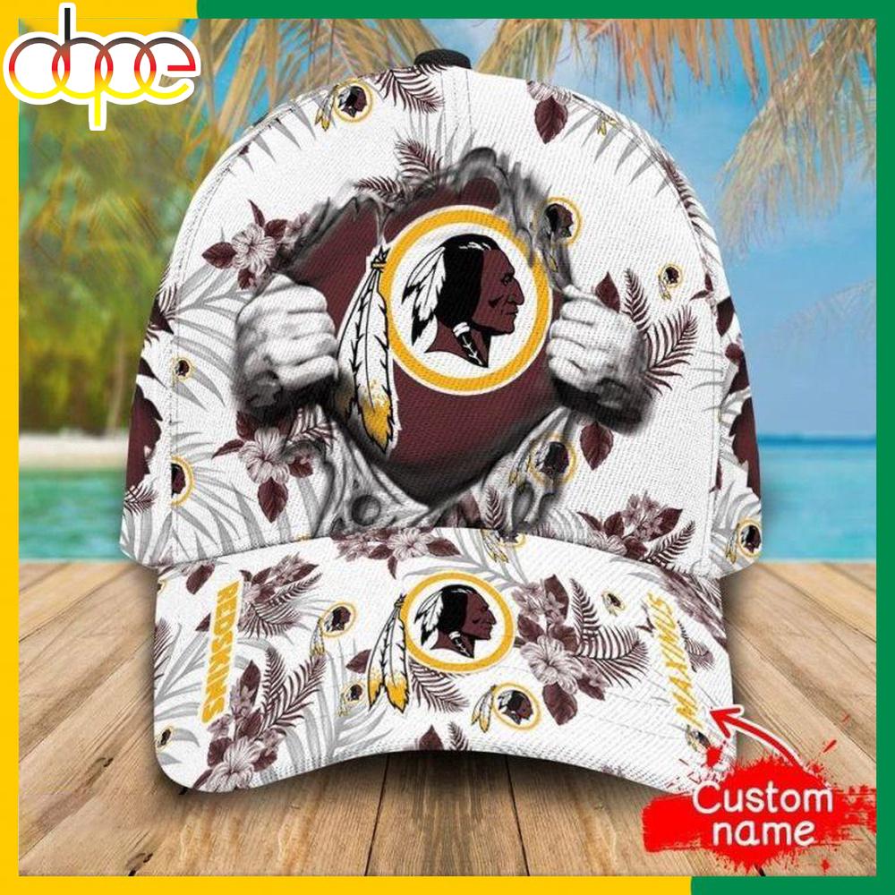 Custom Name Washington Redskins NFL Hawaiian Pattern Classic Baseball Cap