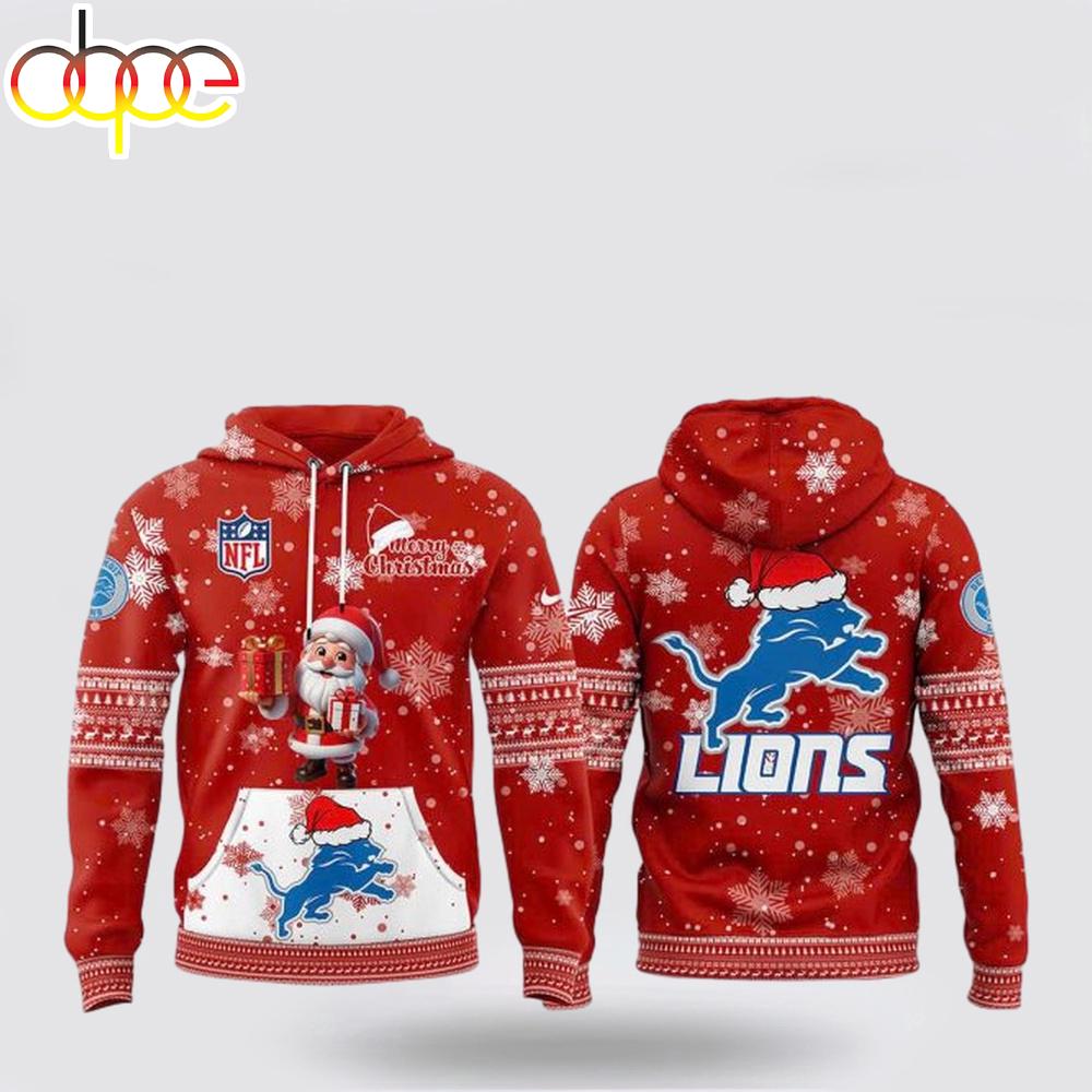 Detroit Lions 2024 Merry Christmas 3D Hoodie Shirt