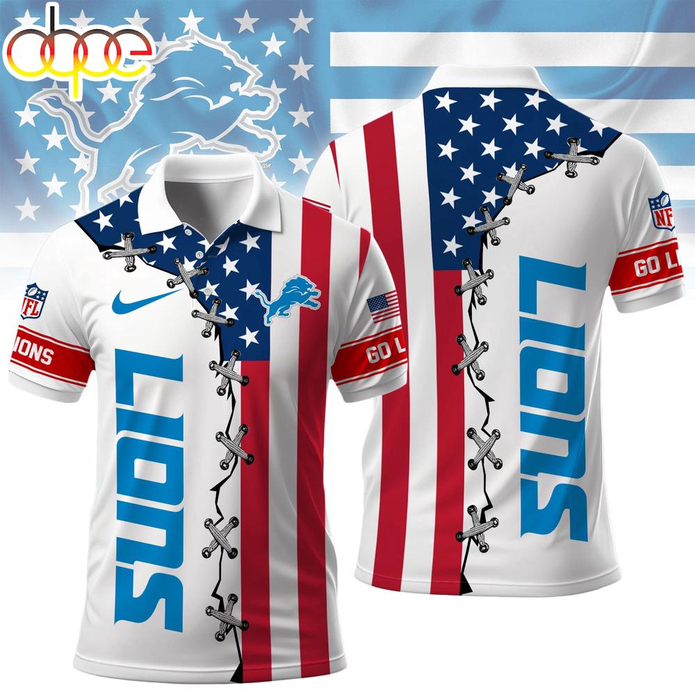 Detroit Lions NFL Freedom American Polo Shirt For Fans