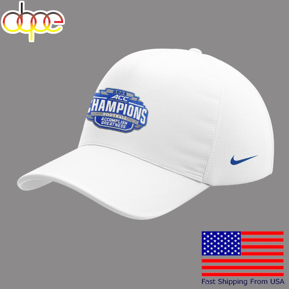 Duke Blue Devils Men's Basketball 2025 ACC Champs Football Accomplish Greatness White Cap