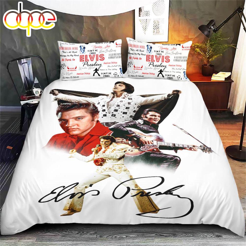 Elvis Presley Bedding Set Merry Christmas Gift Fans  Gift For Christmas