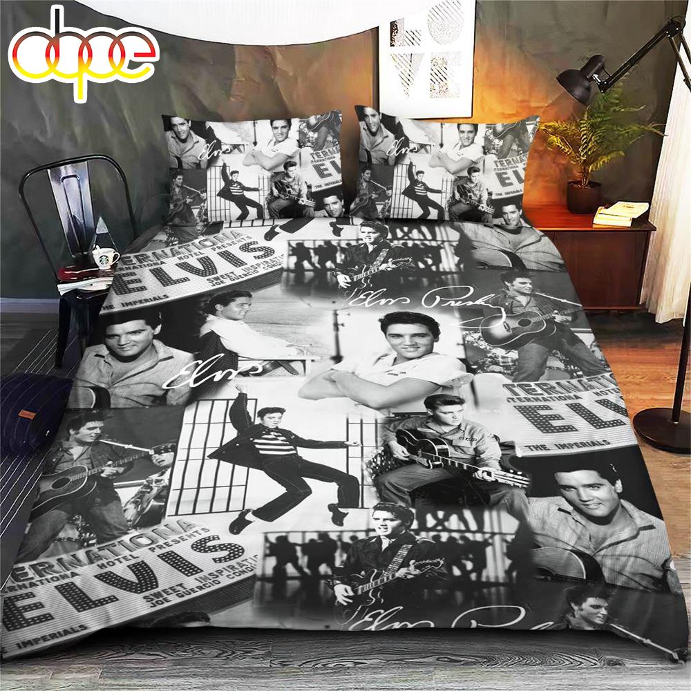 Elvis Presley Bedding Set R&amp;B Comforter Cover StarDuvet Cover Singer Bedding Set  Gift For Christmas