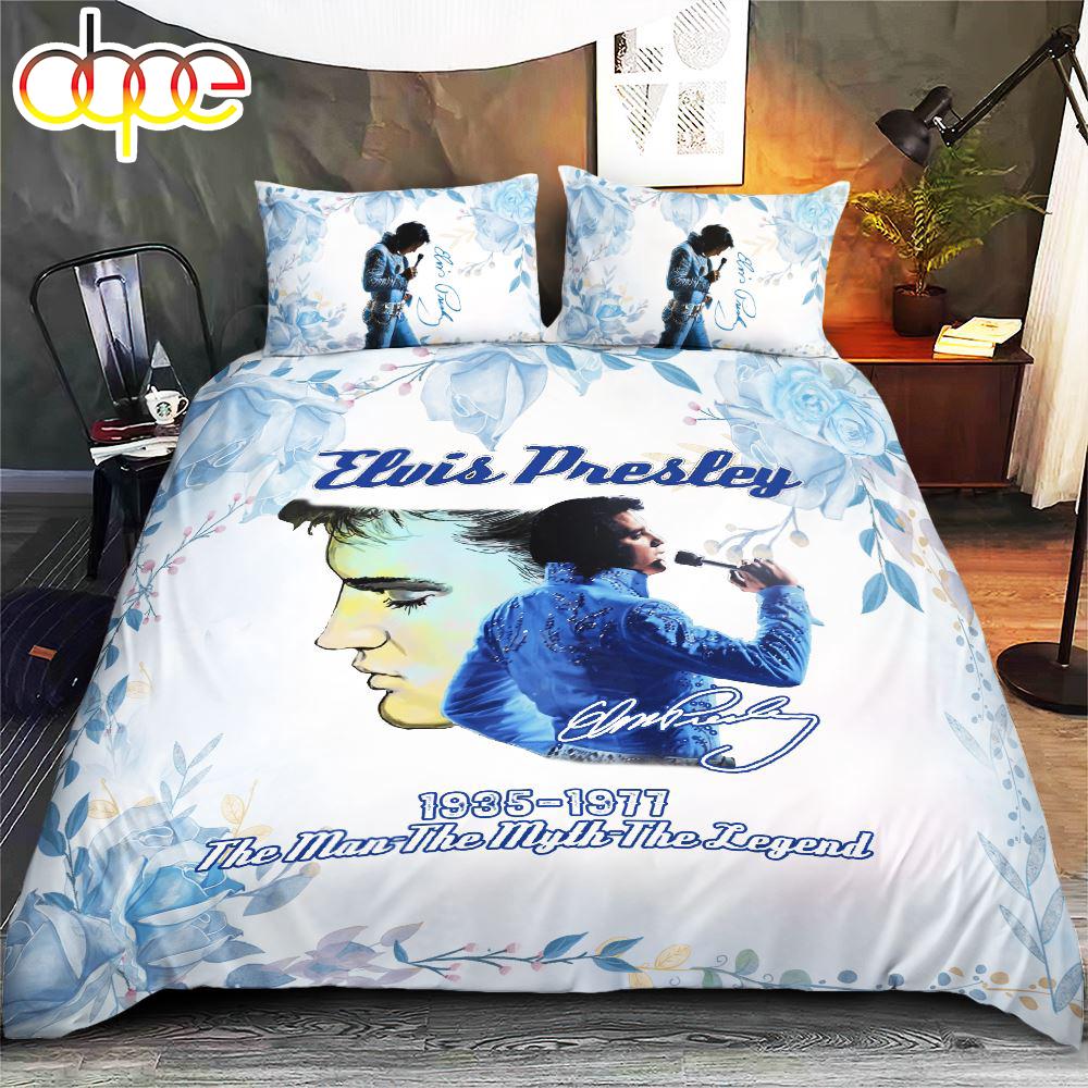 Elvis Presley Wearing A Gold Lam Suit And Shoes Bedding Set  Gift For Christmas