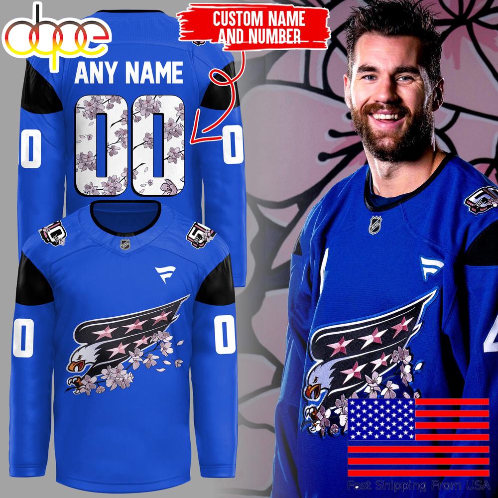 Exclusive Washington Capitals Cherry Blossom 2025 Custom Hockey Jersey