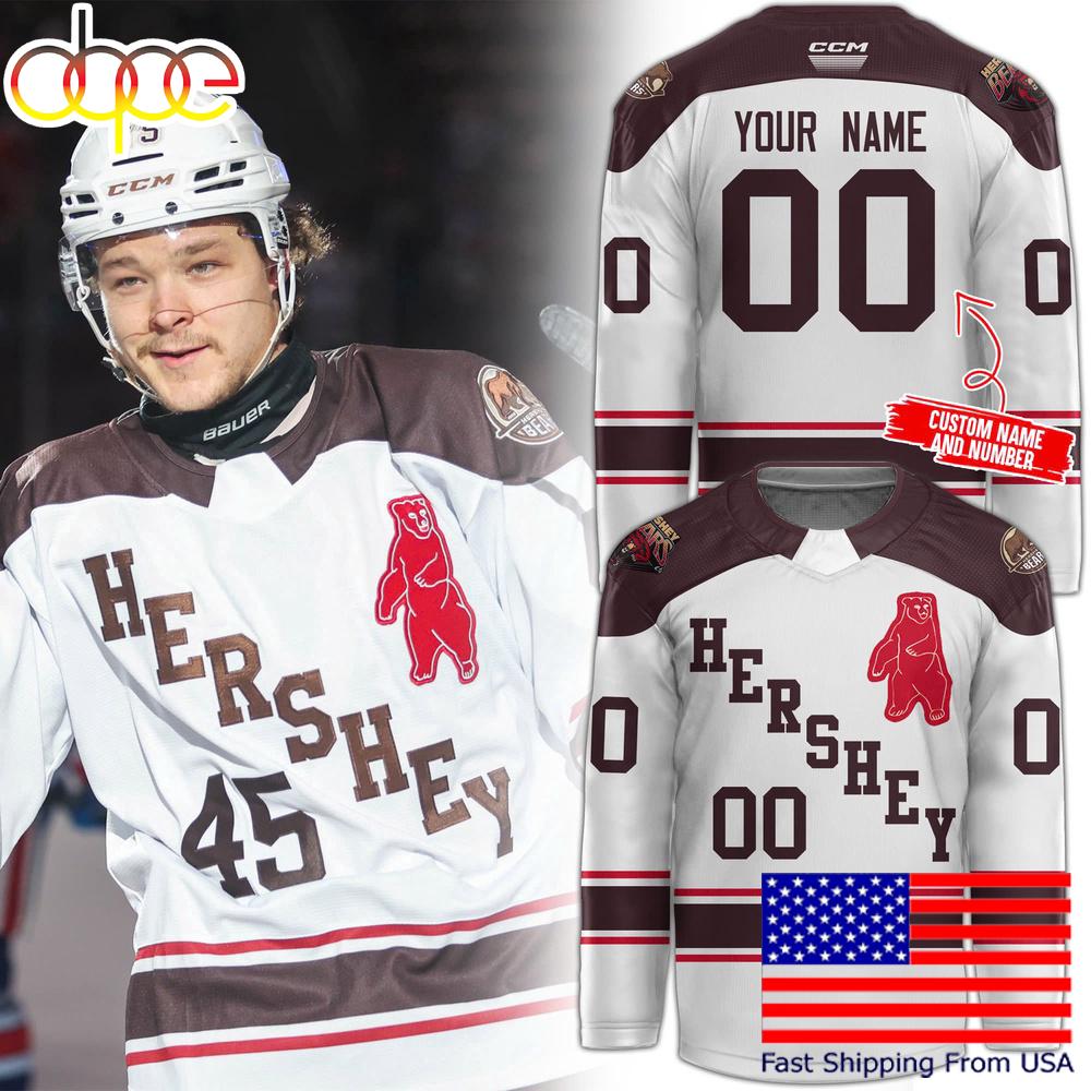 Hershey Bears Throwback Night 2025 Custom Name Hockey Jersey
