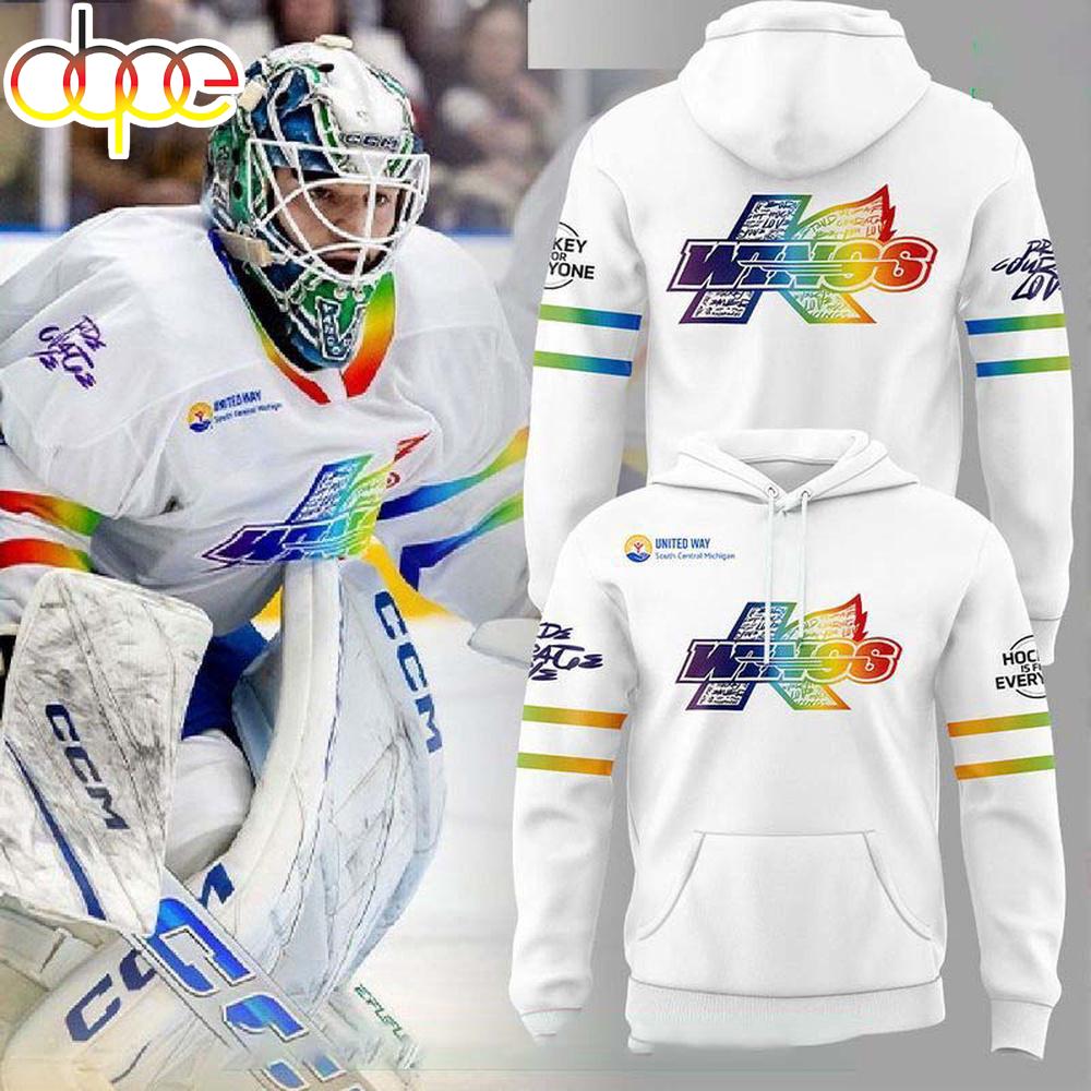 Kalamazoo Wings Rainbow Ice 3D Hoodie Shirt