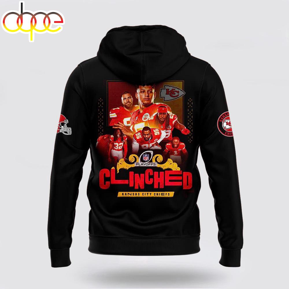 Kansas City Chiefs 2024 NFL Playoffs AFC West Clinched3D Hoodie