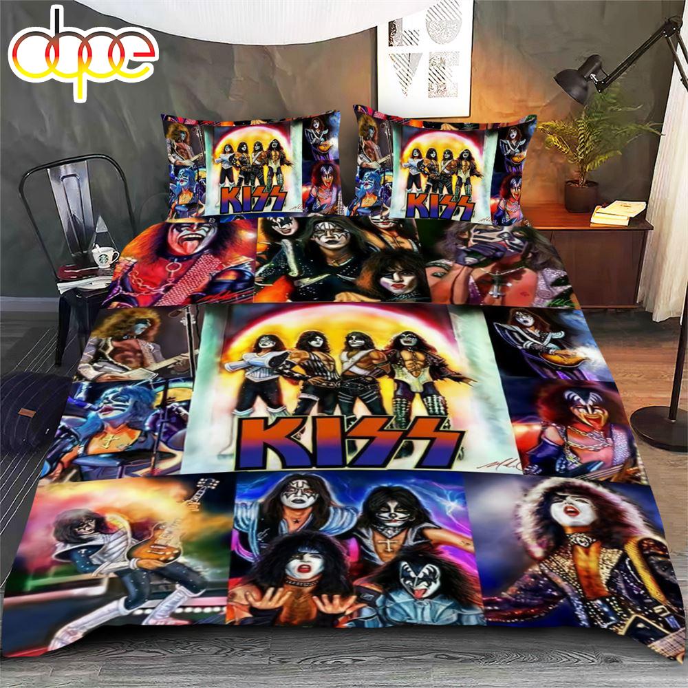 Kiss Rock Band 3D Printed Bedding Set  Gift For Christmas