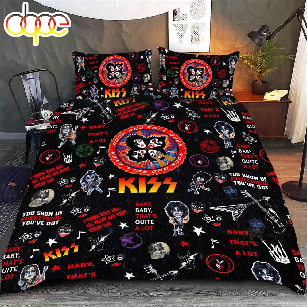 Kiss Rock Band Music 3D Duvet Cover Bedding Set  Gift For Christmas