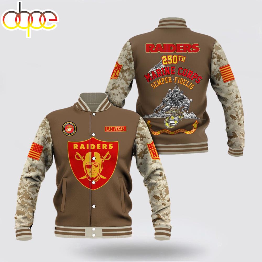 Las Vegas Raiders x US Marine Corps Baseball Jacket