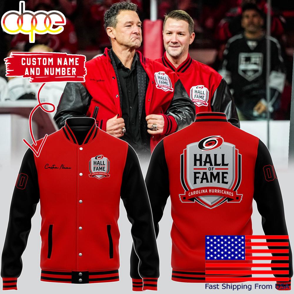 Limited Edition Carolina Hurricanes Hockey Hall Of Fame Custom Name Baseball Jacket