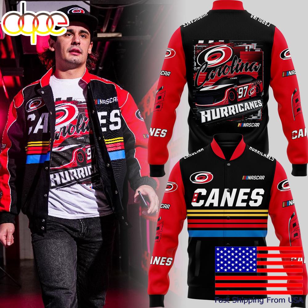 Limited Edition Carolina Hurricanes Nascar Day Baseball Jacket