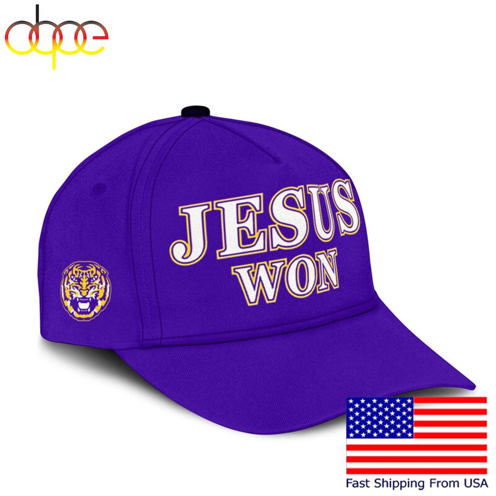 Limited Edition Lsu Tigers Jesus Won Blue Baseball Cap  For Fans