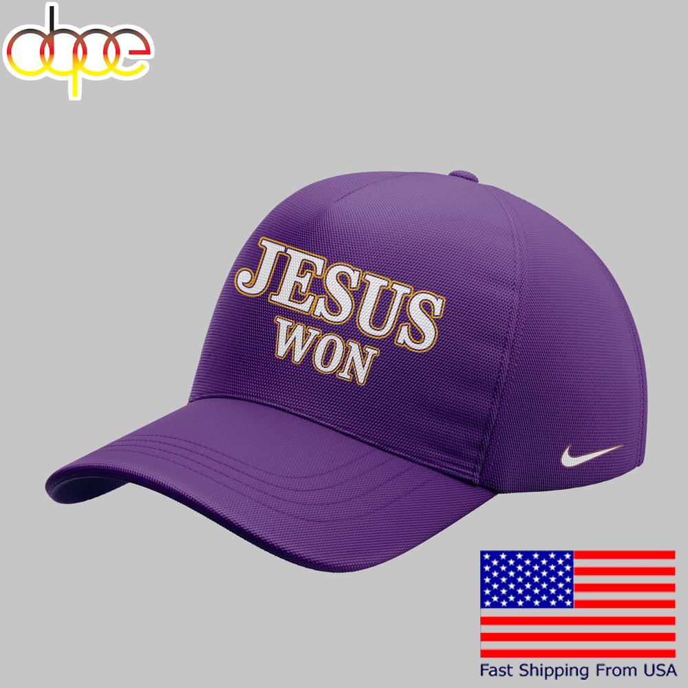 Limited Edition Lsu Tigers Jesus Won Purple Baseball Cap  For Fans