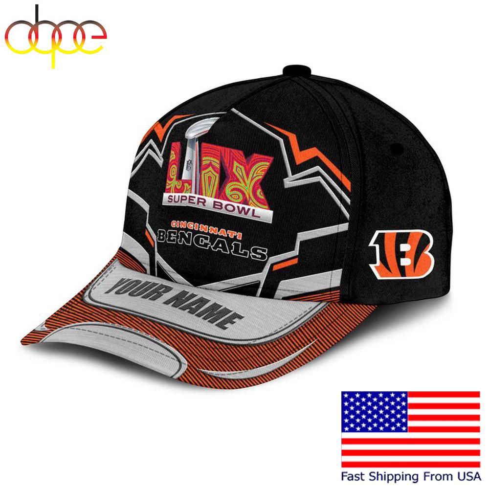 Limited Edition NFL Cincinnati Bengals Super Bowl LIX Custom Baseball Cap