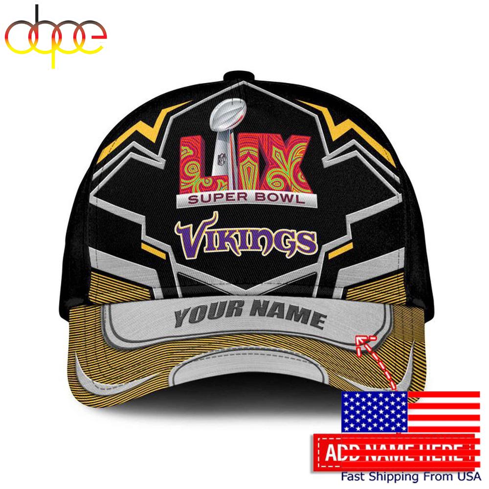 Limited Edition NFL Minnesota Vikings Super Bowl LIX Custom Baseball Cap