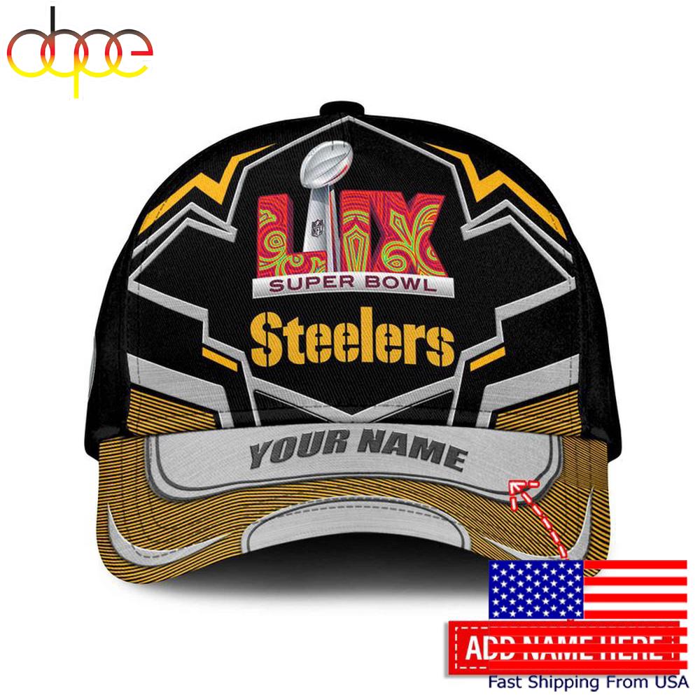 Limited Edition NFL Pittsburgh Steelers Super Bowl LIX Custom Baseball Cap