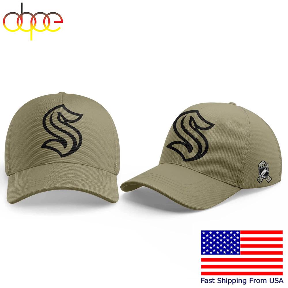Limited Edition Seattle Kraken Military Appreciation Baseball Cap