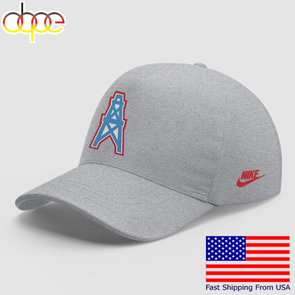 Limited Tennessee Titans 2025 The Oilers Throwback Grey Cap  For Fans