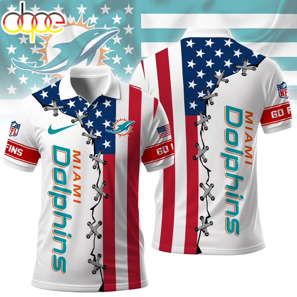Miami Dolphins NFL Freedom American Polo Shirt For Fans