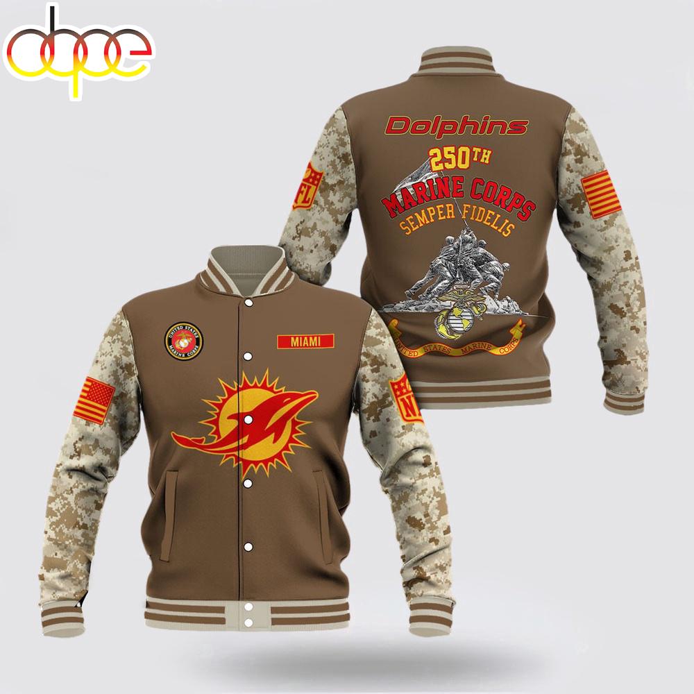 Miami Dolphins x US Marine Corps Baseball Jacket