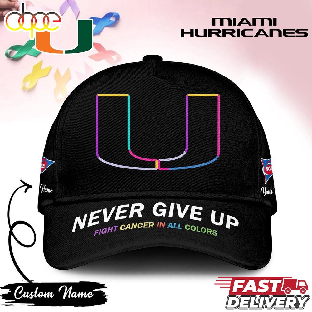 Miami Hurricanes NCAA Fight Cancer In All Colors Baseball Cap