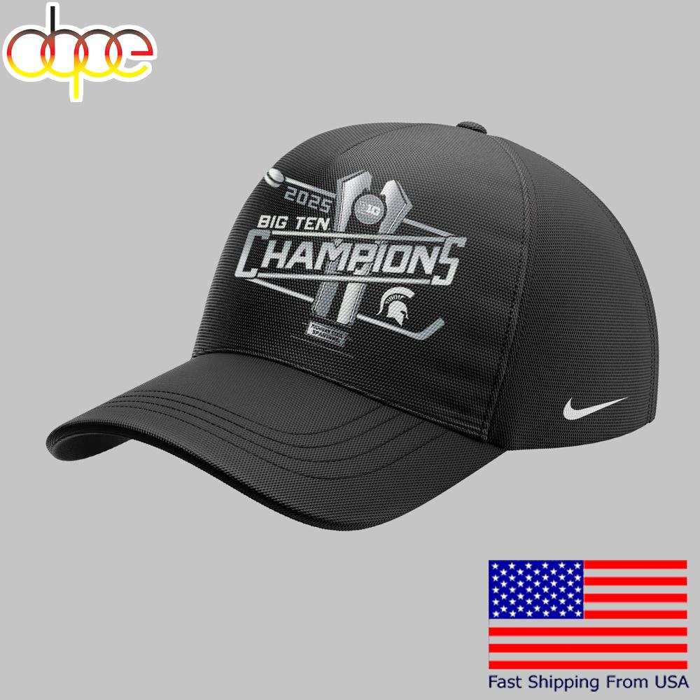 Michigan State Spartans Ice Hockey Limited Big10 Conference Champions 2025 Black Cap