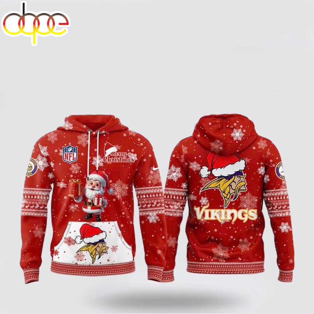 Minnesota Vikings 2024 Merry Christmas 3D Hoodie Shirt