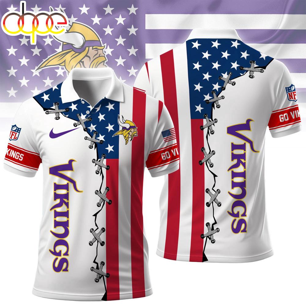 Minnesota Vikings NFL Freedom American Polo Shirt For Fans