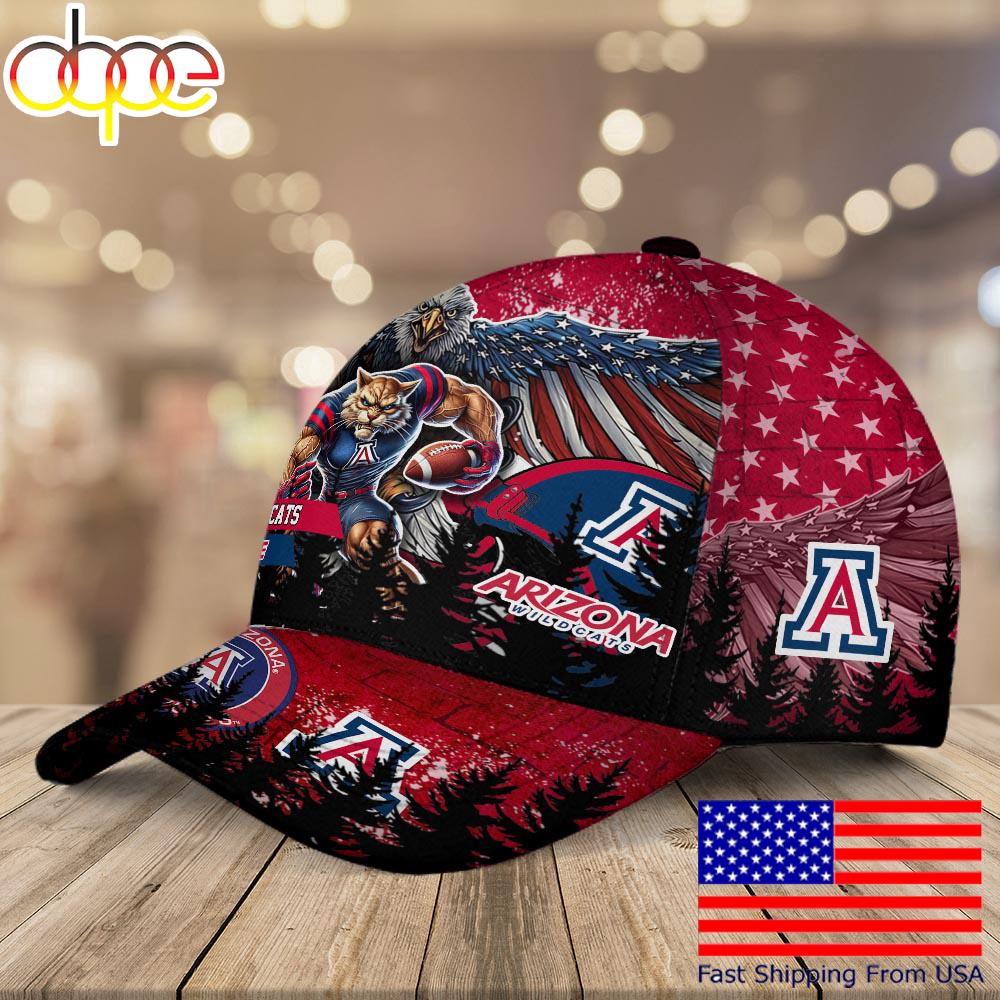 NCAA Arizona Wildcats Mascot Logo Custom Name Baseball Cap  For Fans