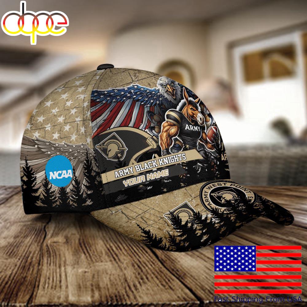 NCAA Army Black Knights Mascot Logo Custom Name Baseball Cap  For Fans