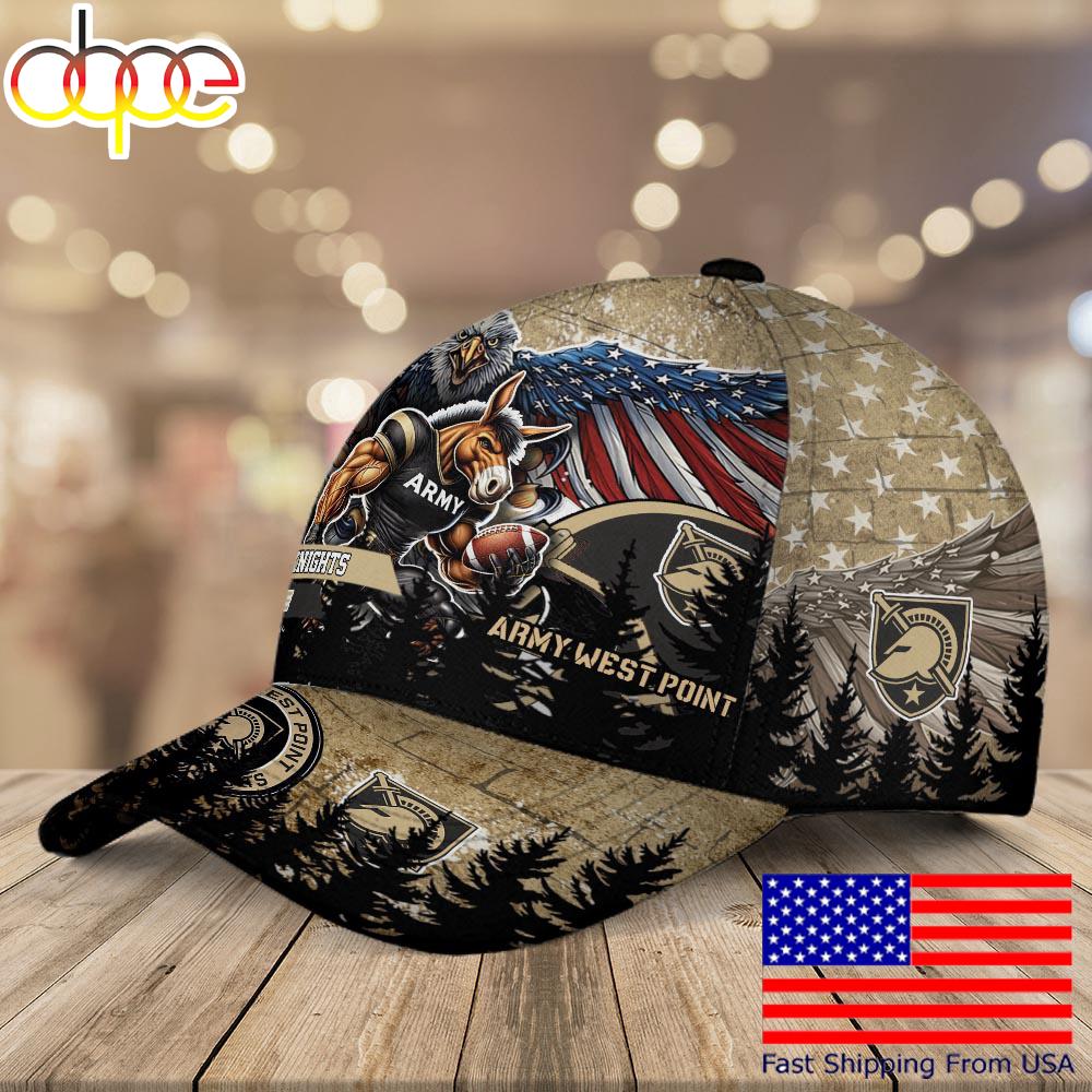 NCAA Army Black Knights Mascot Logo Custom Name Baseball Cap  For Fans