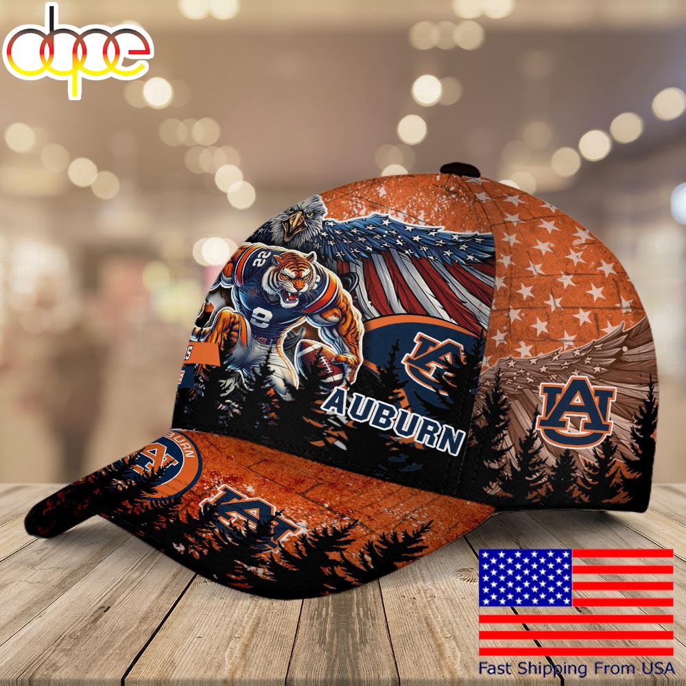 NCAA Auburn Tigers Mascot Logo Custom Name Baseball Cap  For Fans