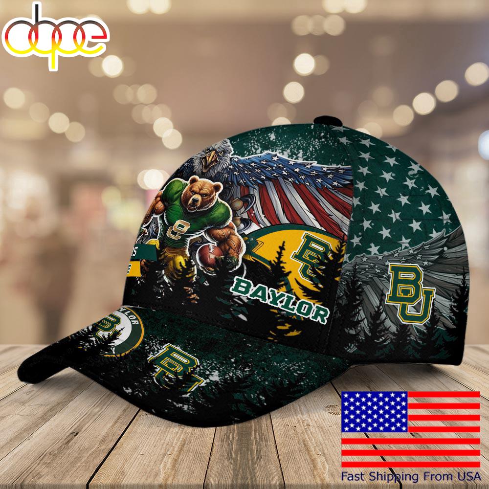 NCAA Baylor Bears Mascot Logo Custom Name Baseball Cap  For Fans