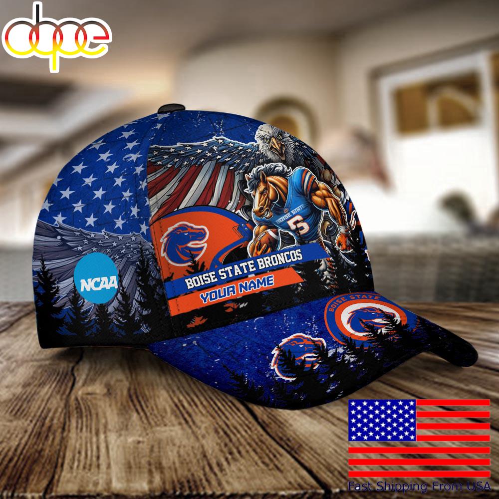 NCAA Boise State Broncos Mascot Logo Custom Name Baseball Cap  For Fans