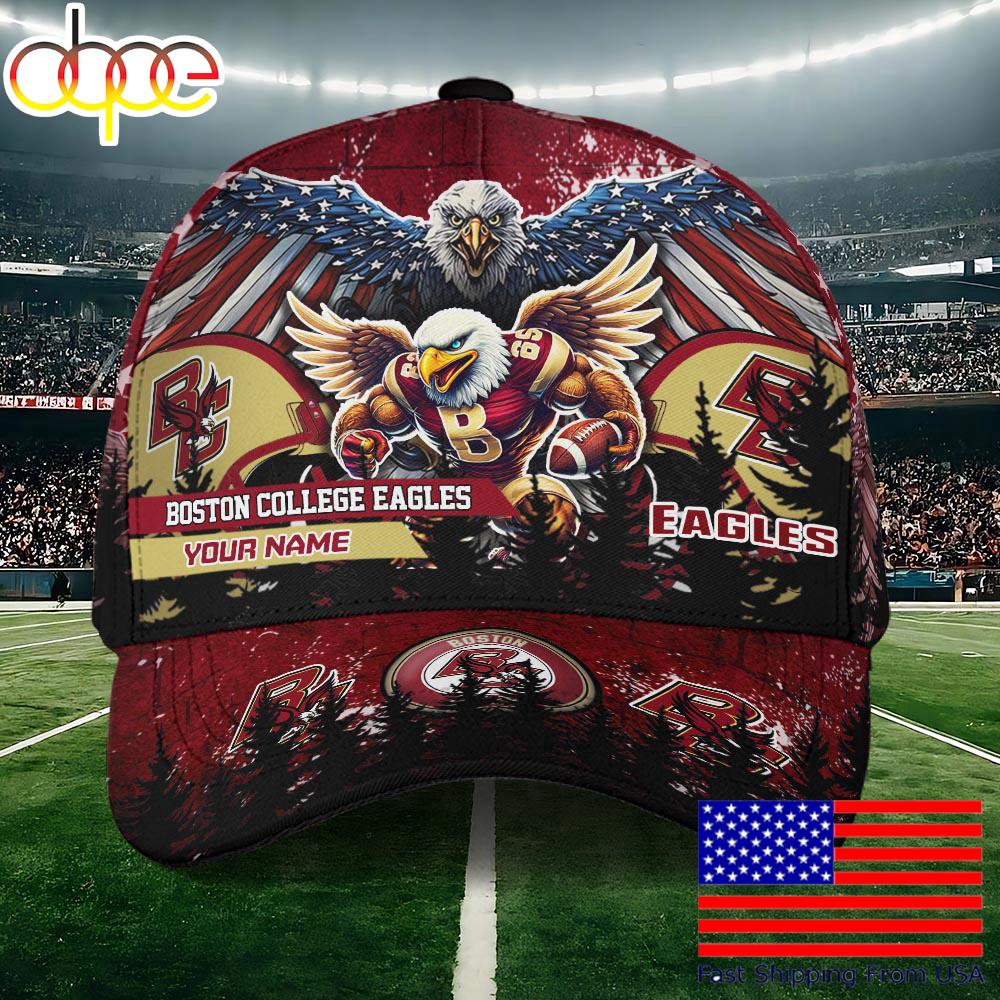 NCAA Boston College Eagles Mascot Logo Custom Name Baseball Cap  For Fans