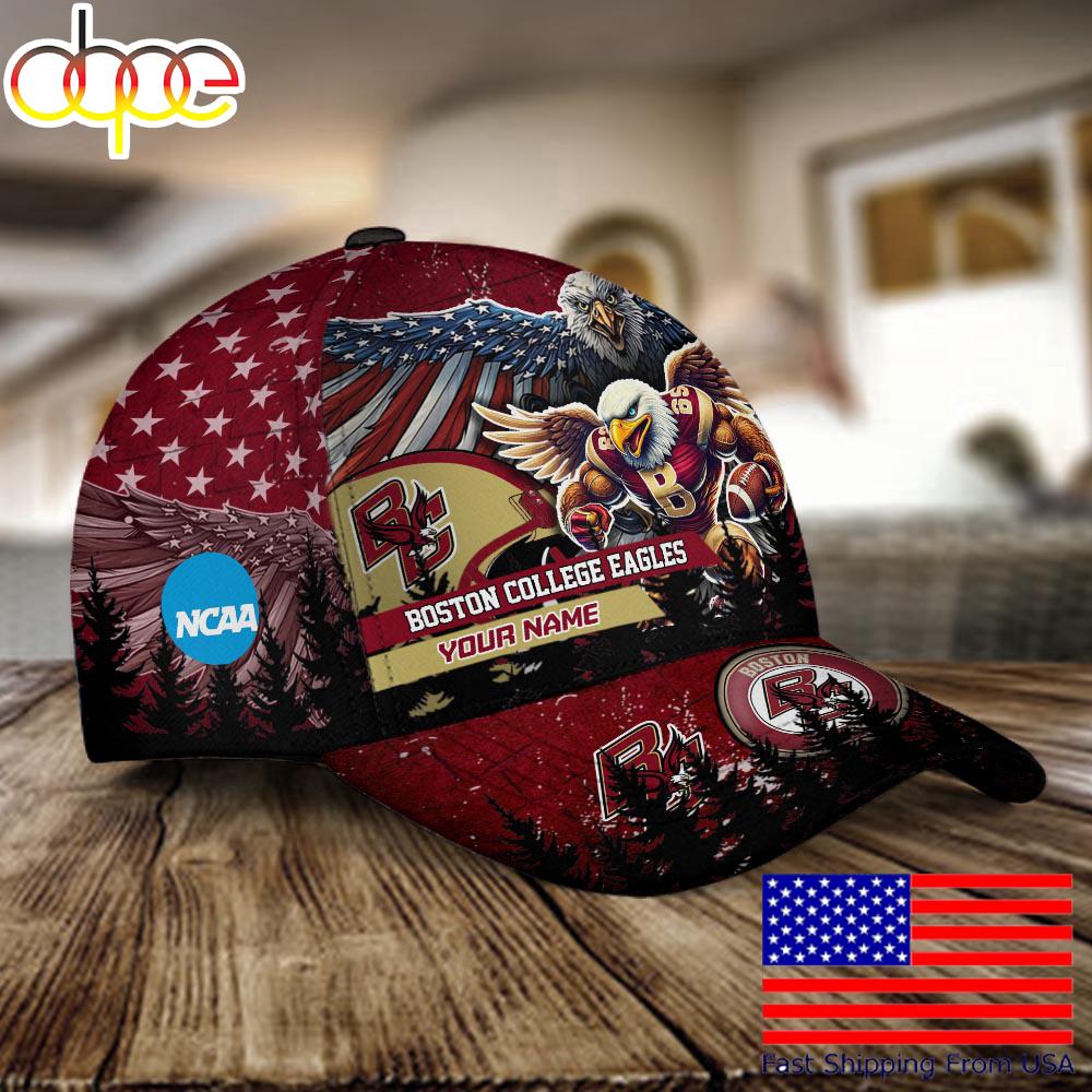 NCAA Boston College Eagles Mascot Logo Custom Name Baseball Cap  For Fans