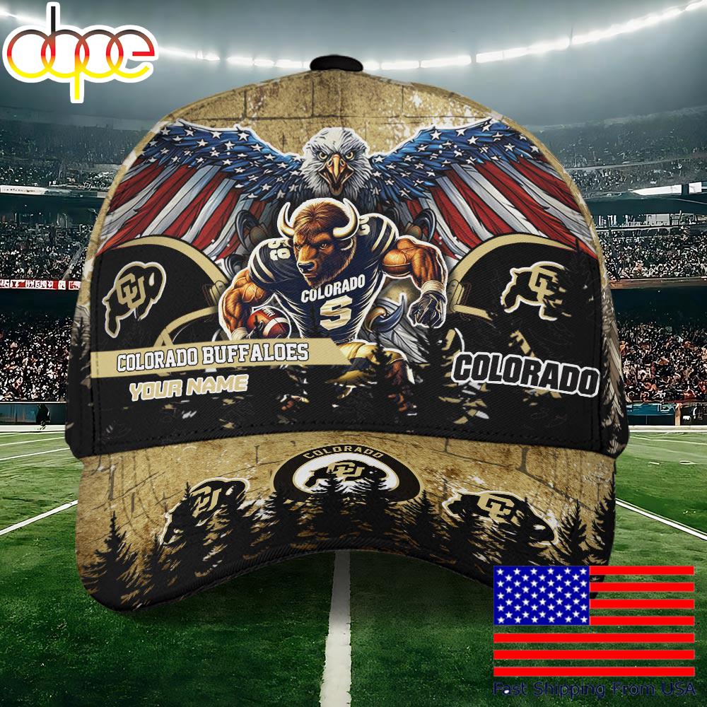 NCAA Colorado Buffaloes Mascot Logo Custom Name Baseball Cap  For Fans