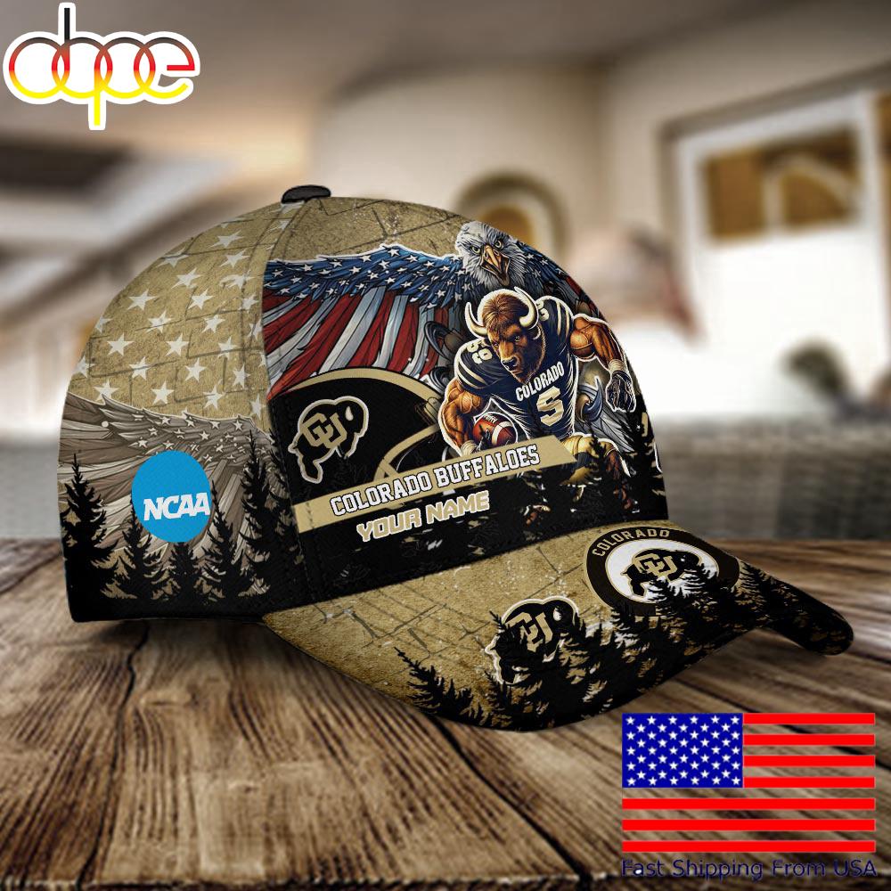 NCAA Colorado Buffaloes Mascot Logo Custom Name Baseball Cap  For Fans