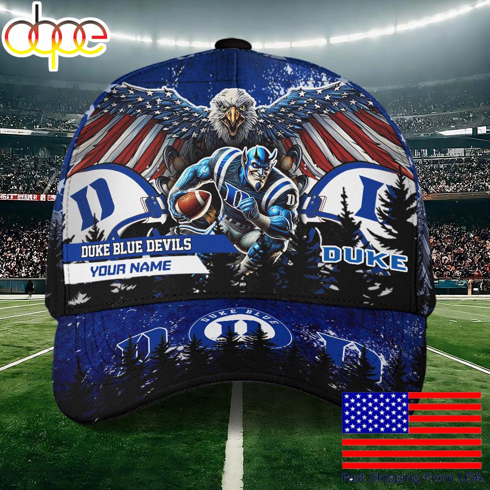 NCAA Duke Blue Devils Mascot Logo Custom Name Baseball Cap  For Fans