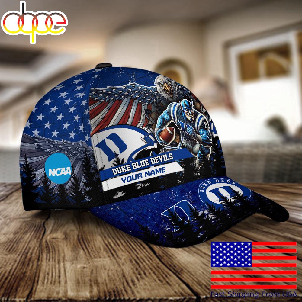 NCAA Duke Blue Devils Mascot Logo Custom Name Baseball Cap  For Fans