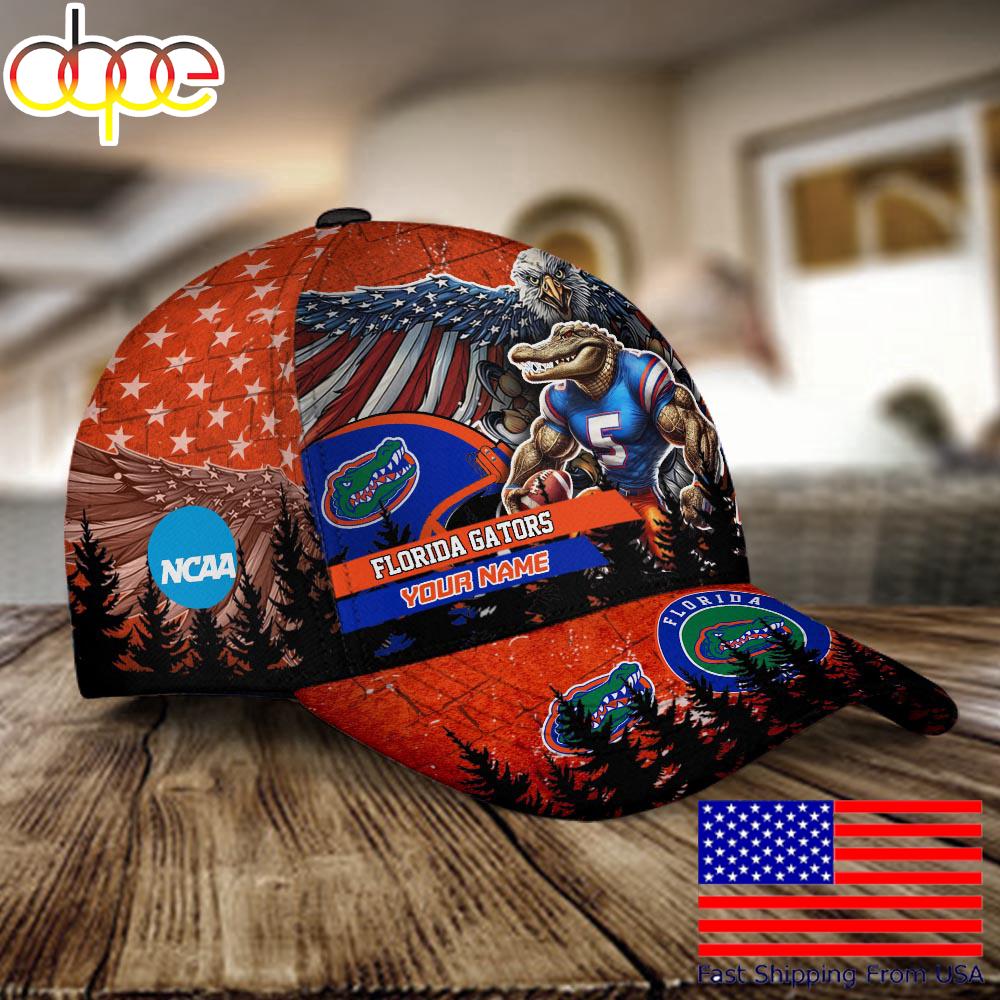 NCAA Florida Gators Mascot Logo Custom Name Baseball Cap  For Fans