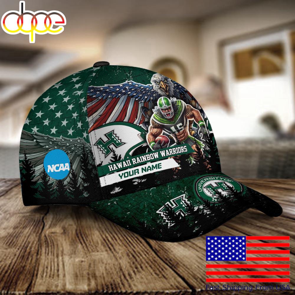 NCAA Hawaii Rainbow Warriors Mascot Logo Custom Name Baseball Cap  For Fans