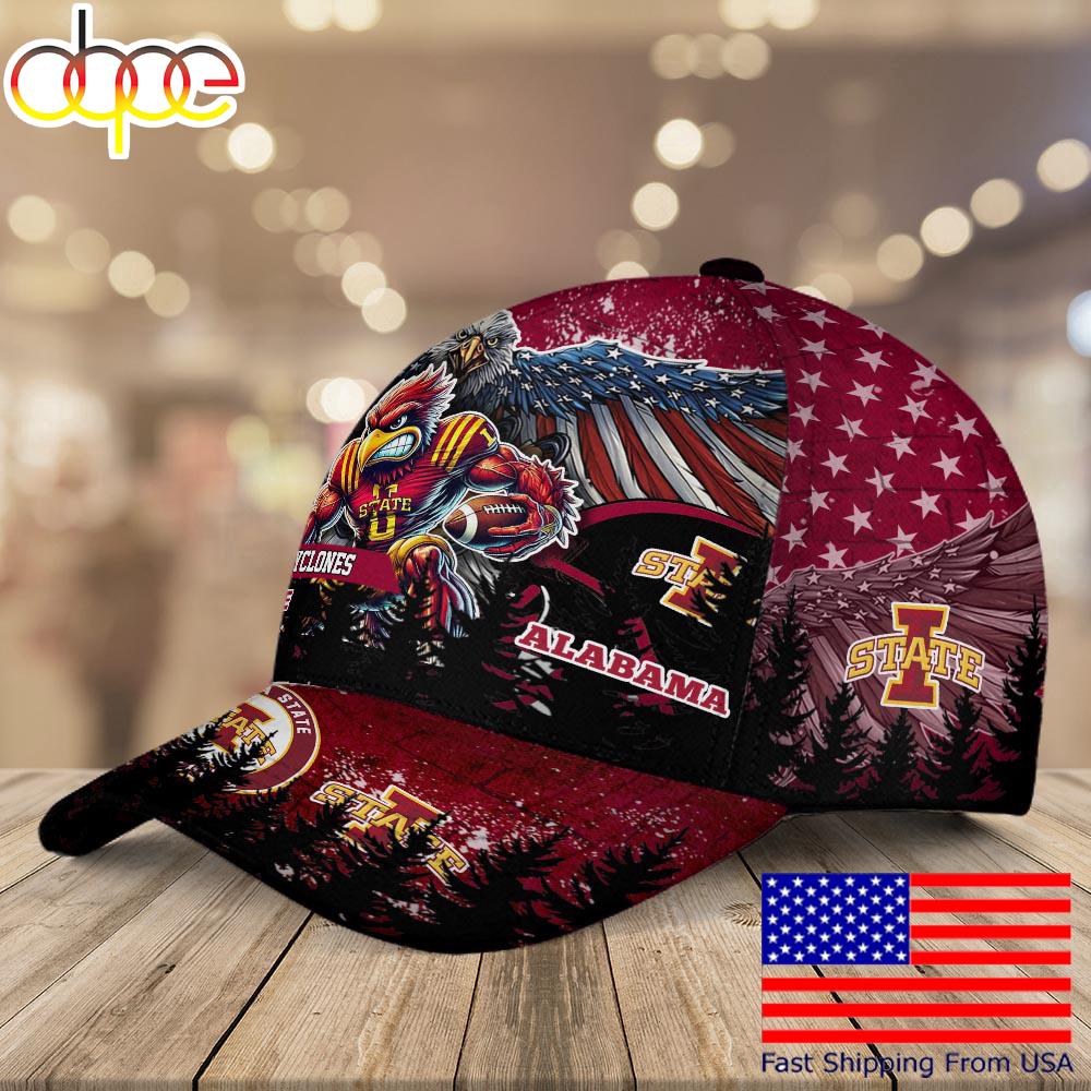 NCAA lowa State Cyclones Mascot Logo Custom Name Baseball Cap  For Fans