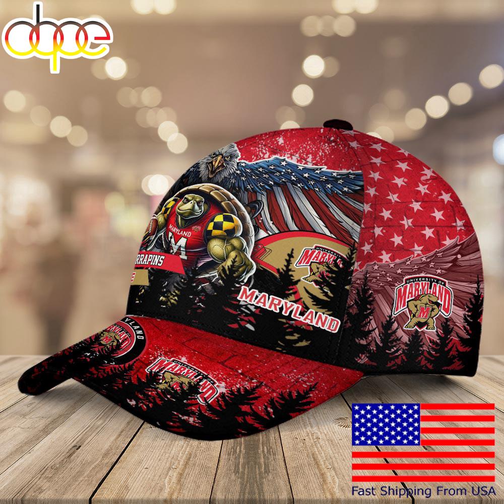 NCAA Maryland Terrapins Mascot Logo Custom Name Baseball Cap  For Fans