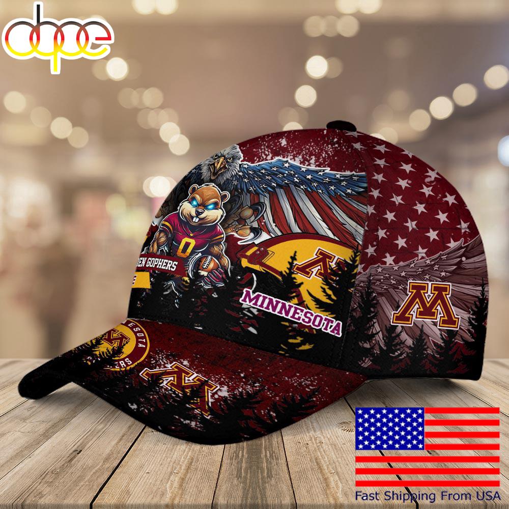 NCAA Minnesota Golden Gophers Mascot Logo Custom Name Baseball Cap  For Fans