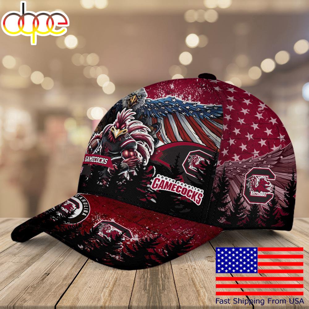 NCAA South Carolina Gamecocks Mascot Logo Custom Name Baseball Cap  For Fans