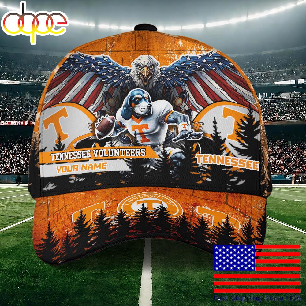 NCAA Tennessee Volunteers Mascot Logo Custom Name Baseball Cap  For Fans